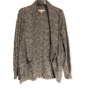 Banana Republic Sz L Black Chunky Knit Open Lounge Winter Cardigan